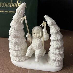 Department‎ 56 Snowbabies "When the Bough Breaks" Porcelain Figurine Swinging